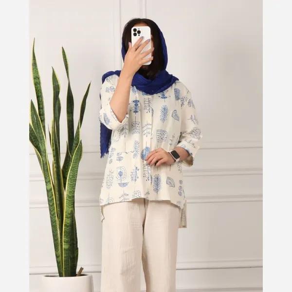 تونیک زنانه لینن طرح برگ