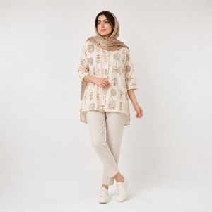 تونیک زنانه لینن طرح برگ