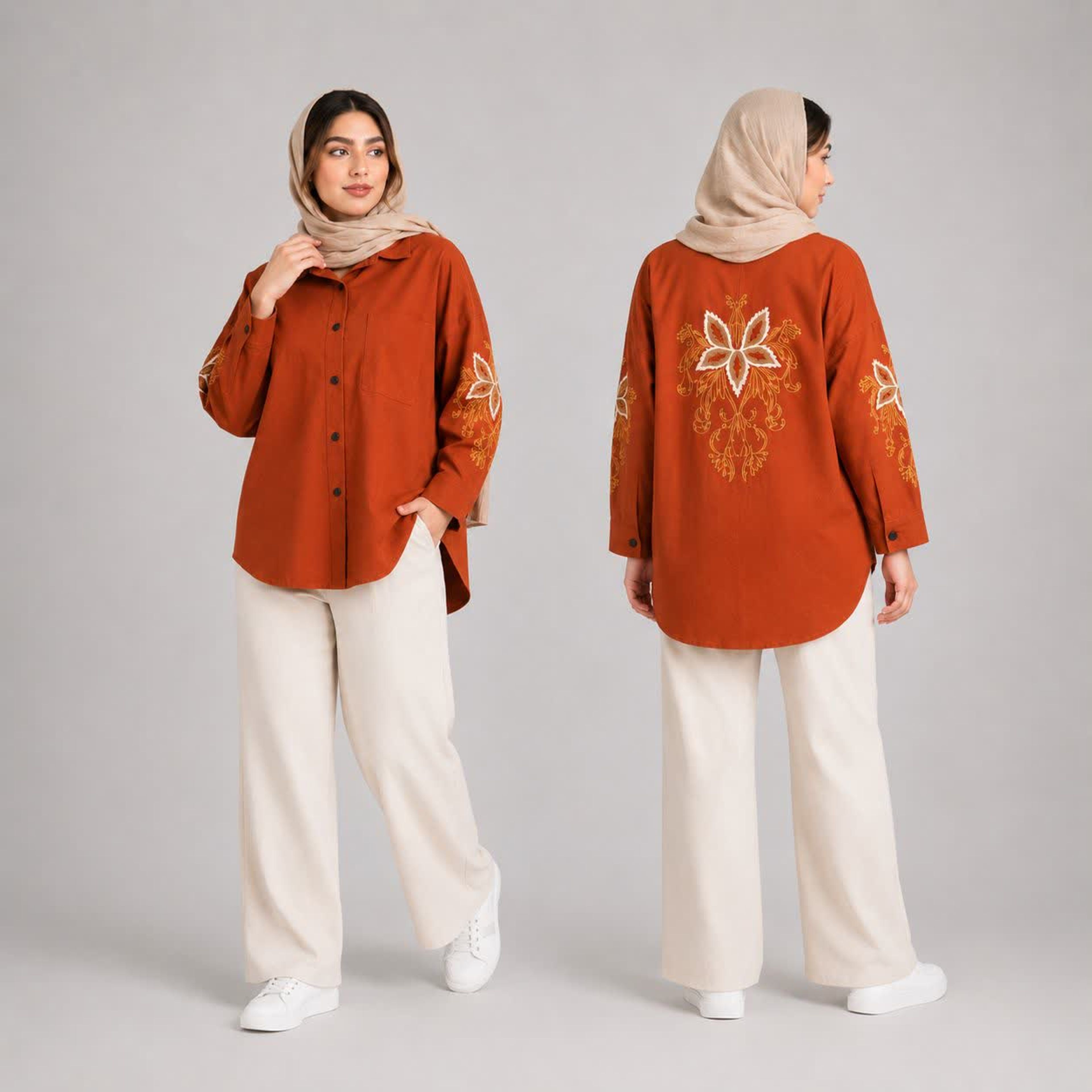 خرید اینترنتی قیمت کت زنانه طرح پروانه گلدوزی شده