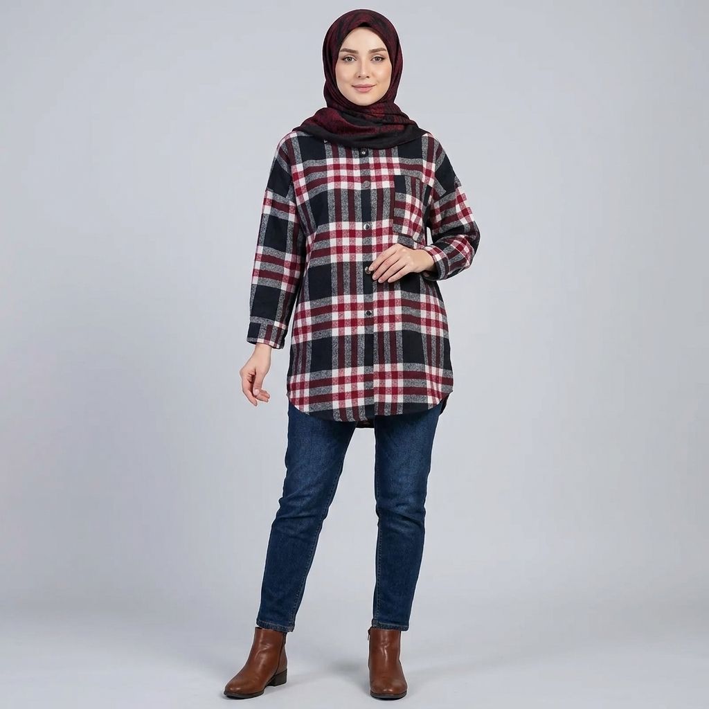 خرید اینترنتی قیمت شکت زنانه چهارخونه پاییزی