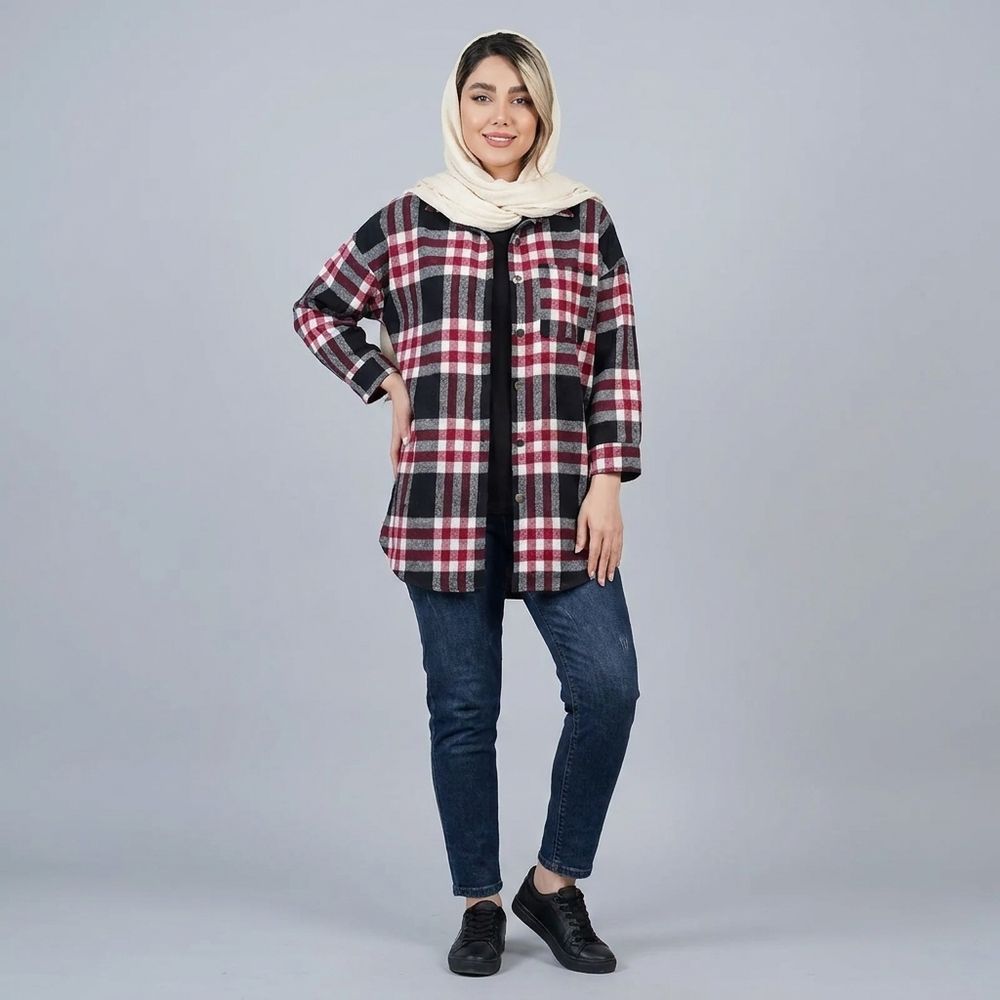 خرید اینترنتی قیمت شکت زنانه چهارخونه پاییزی