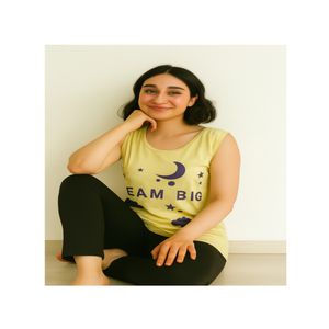 خرید اینترنتی قیمت تاپ زنانه ویسکوز طرح ماه و ستاره
