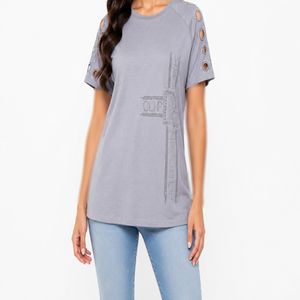 خرید اینترنتی قیمت تیشرت زنانه ویسکوز نگین دار مجلسی لیزری