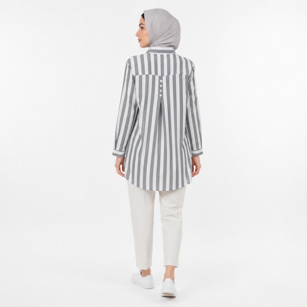خرید اینترنتی قیمت مانتو زنانه اسپرت راه راه