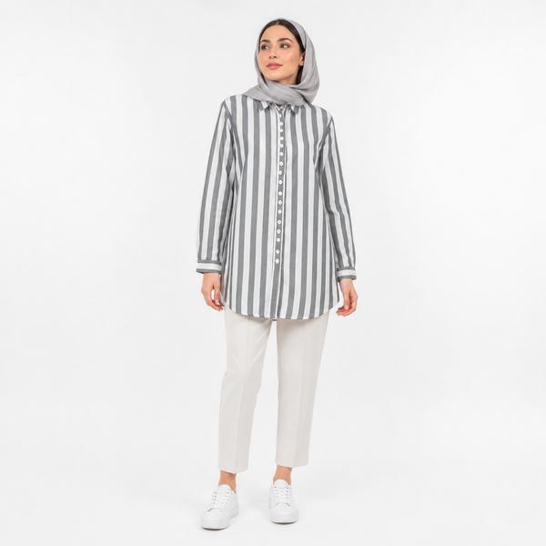 مانتو زنانه اسپرت راه راه