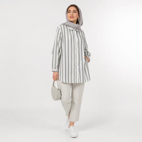 مانتو زنانه اسپرت راه راه