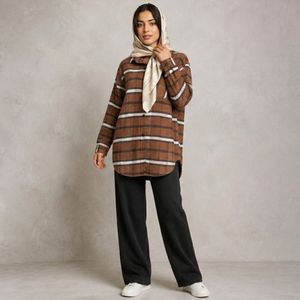 شکت زنانه پاییزه چهارخونه پشمی اسپرت