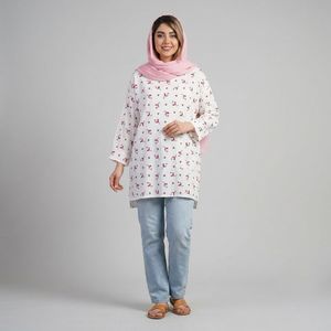 خرید اینترنتی قیمت تونیک زنانه کراش طرح فلامینگو