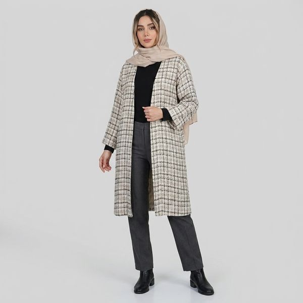 مانتو زنانه چهارخونه شانل ترک پاییزی