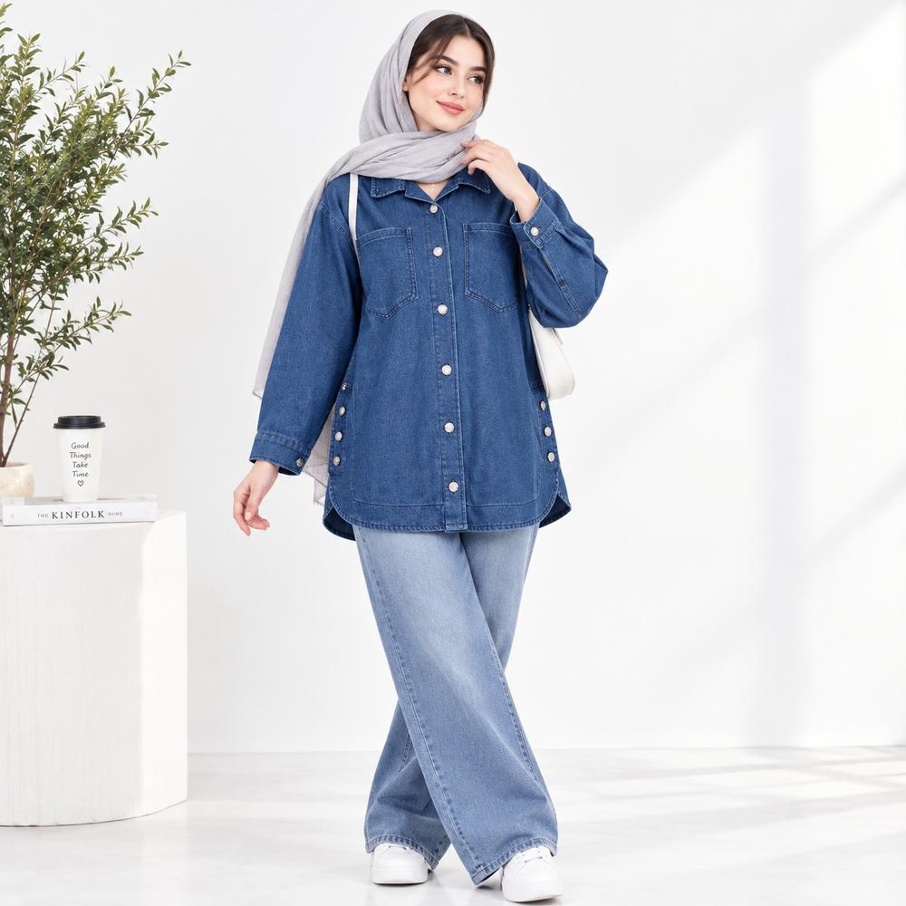 خرید اینترنتی قیمت کت جین پاییزی زنانه اسپرت