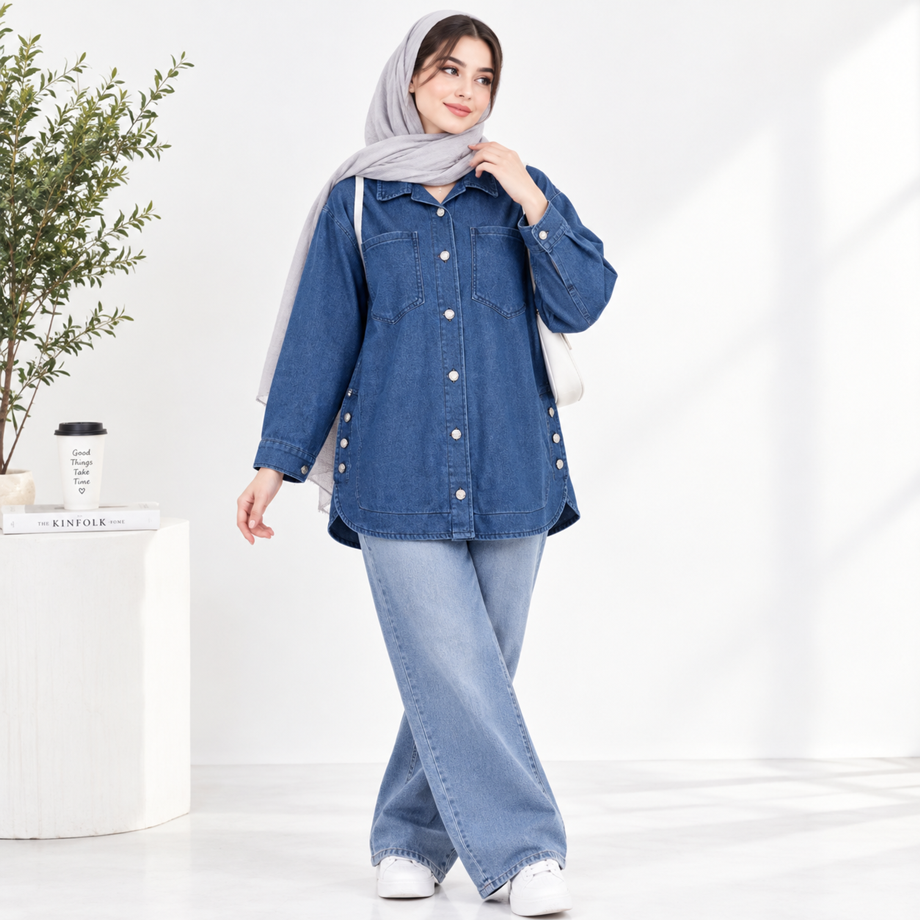 خرید اینترنتی قیمت کت جین پاییزی زنانه اسپرت