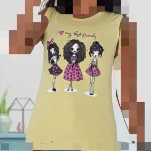 خرید اینترنتی قیمت تاپ زنانه ویسکوز طرح دختر فر فری