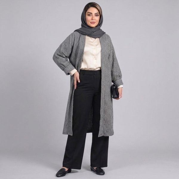مانتو زنانه موهر بیسکویتی پاییزی