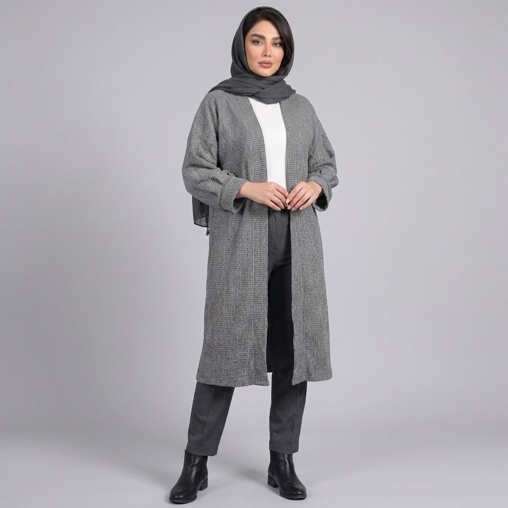 خرید اینترنتی قیمت مانتو زنانه موهر بیسکویتی پاییزی