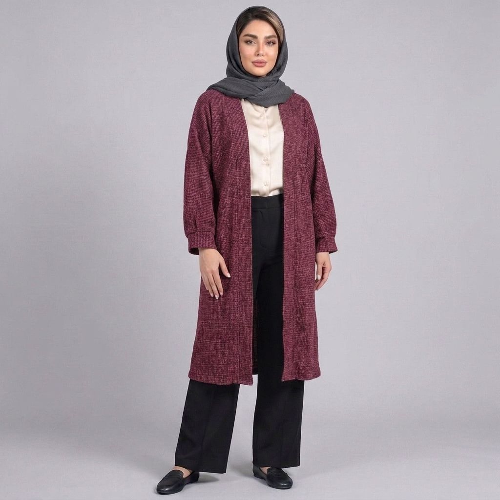 خرید اینترنتی قیمت مانتو زنانه موهر بیسکویتی پاییزی