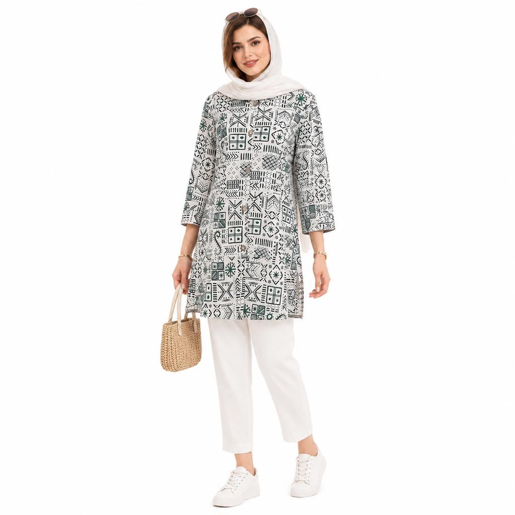 خرید اینترنتی قیمت مانتو زنانه لینن گندم