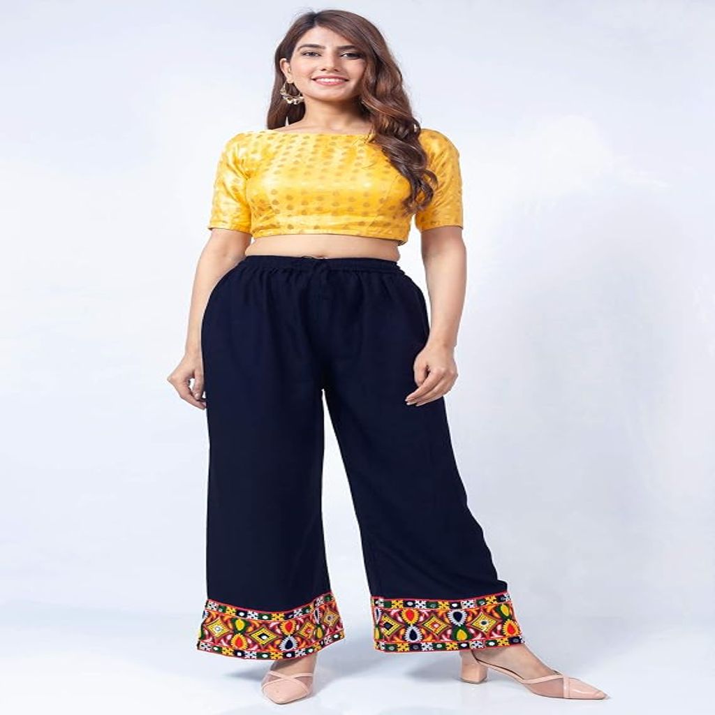 خرید اینترنتی قیمت شلوار زنانه نخی هندی سوزن دوزی و آینه کاری وارداتی