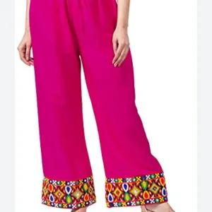 خرید اینترنتی قیمت شلوار زنانه نخی هندی سوزن دوزی و آینه کاری وارداتی