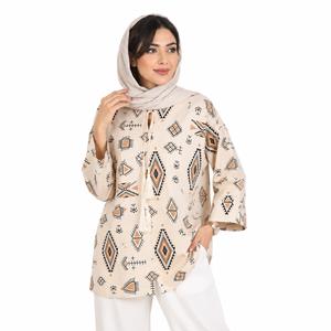 خرید اینترنتی قیمت تونیک زنانه لینن منگوله دار