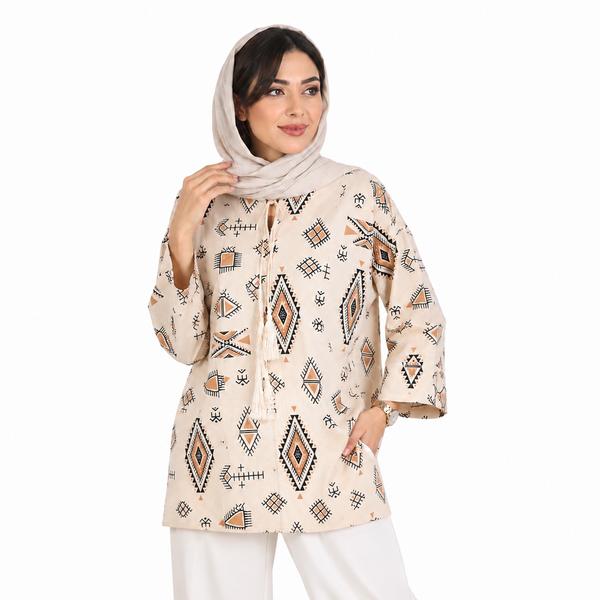 تونیک زنانه لینن منگوله دار