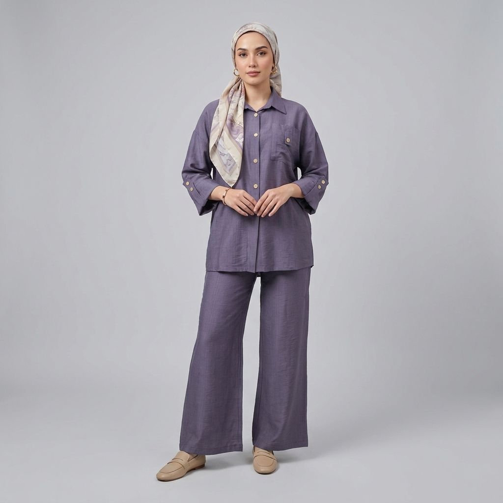 خرید اینترنتی قیمت ست مانتو و شلوار زنانه جیب دار بابوس درسا