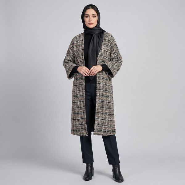 مانتو زنانه چهارخونه شانل ترک پاییزی