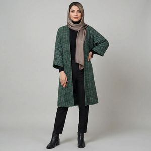 خرید اینترنتی قیمت مانتو زنانه چهارخونه شانل ترک پاییزی