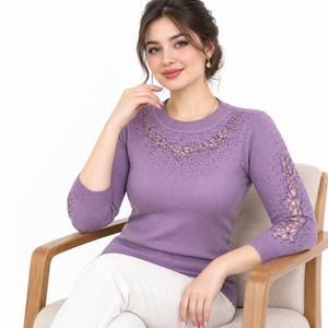 خرید اینترنتی قیمت بلوز بافت زنانه مجلسی گپ ترک گیپوری نگین دار