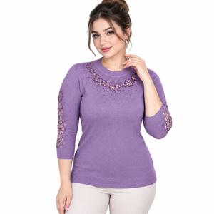 بلوز بافت زنانه مجلسی گپ ترک گیپوری نگین دار