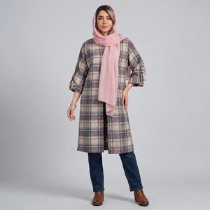 خرید اینترنتی قیمت مانتو اسپرت چهارخونه پشمی پاییزه