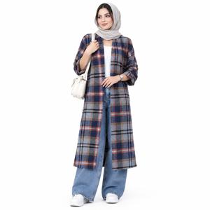 خرید اینترنتی قیمت مانتو اسپرت چهارخونه پشمی پاییزه