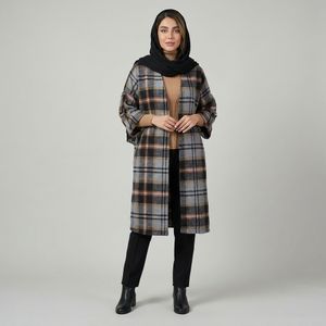 خرید اینترنتی قیمت مانتو اسپرت چهارخونه پشمی پاییزه