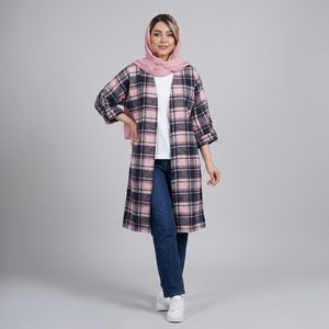 خرید اینترنتی قیمت مانتو اسپرت چهارخونه پشمی پاییزه