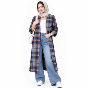 خرید اینترنتی قیمت مانتو اسپرت چهارخونه پشمی پاییزه