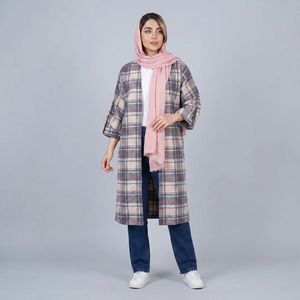 خرید اینترنتی قیمت مانتو اسپرت چهارخونه پشمی پاییزه