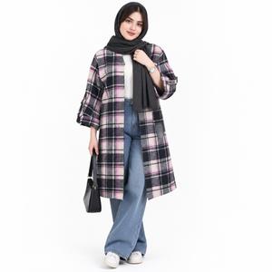 خرید اینترنتی قیمت مانتو اسپرت چهارخونه پشمی پاییزه