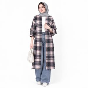 خرید اینترنتی قیمت مانتو اسپرت چهارخونه پشمی پاییزه