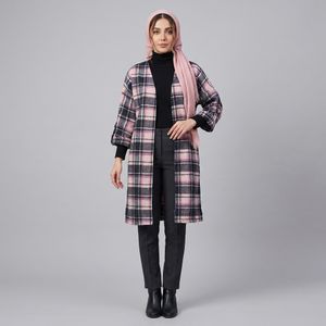 خرید اینترنتی قیمت مانتو اسپرت چهارخونه پشمی پاییزه