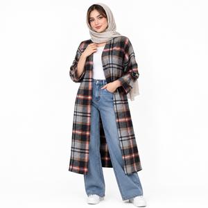 خرید اینترنتی قیمت مانتو اسپرت چهارخونه پشمی پاییزه