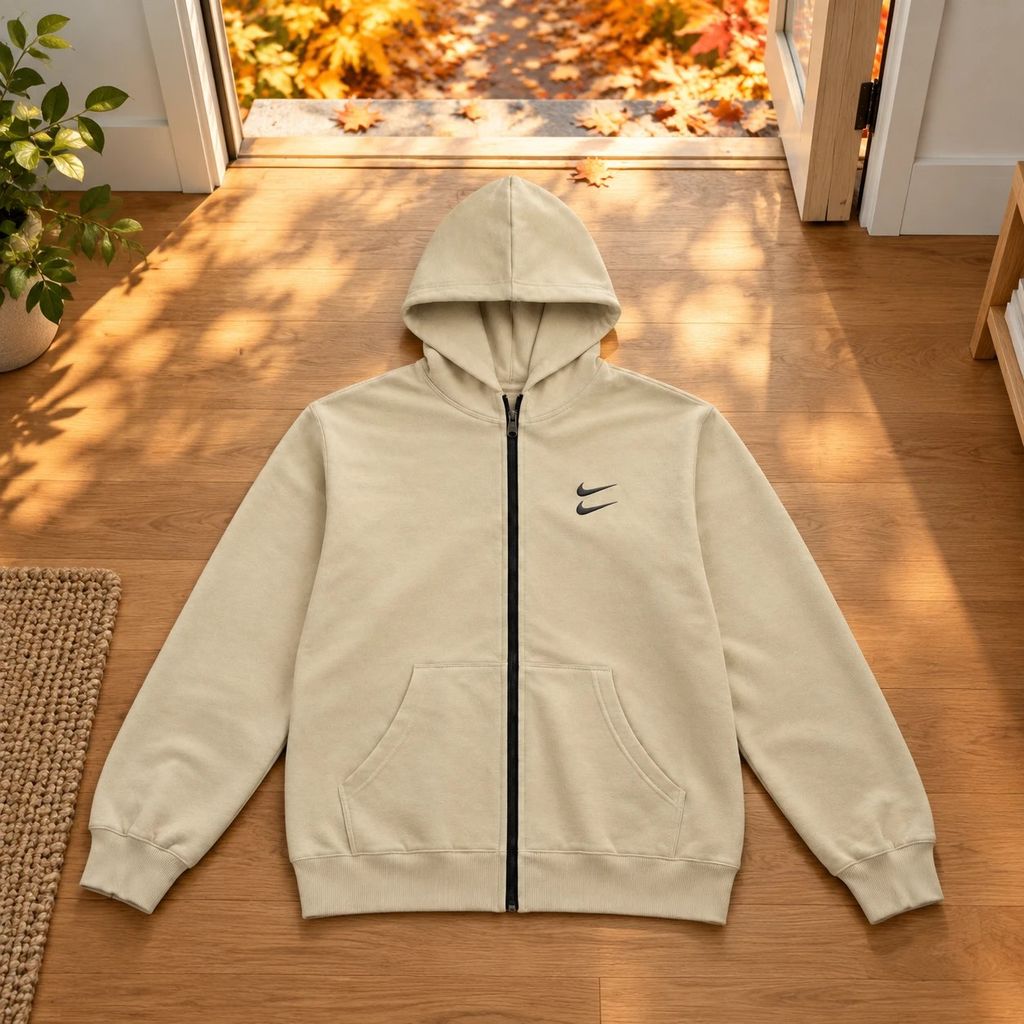 مشخصات سوئیشرت دورس کلاهدار مردانه نایکی مدل Double Nikeکرم