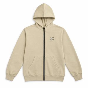 سوییشرت دورس کلاهدار مردانه نایکی مدل Double Nikeکرم