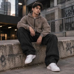 مشخصات سوئیشرت دورس کلاهدار مردانه نایکی مدل Double Nikeخاکی