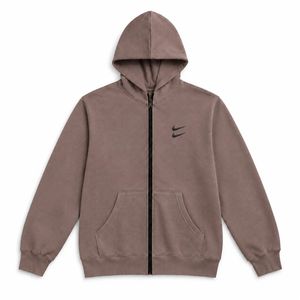 سوییشرت دورس کلاهدار مردانه نایکی مدل Double Nikeخاکی