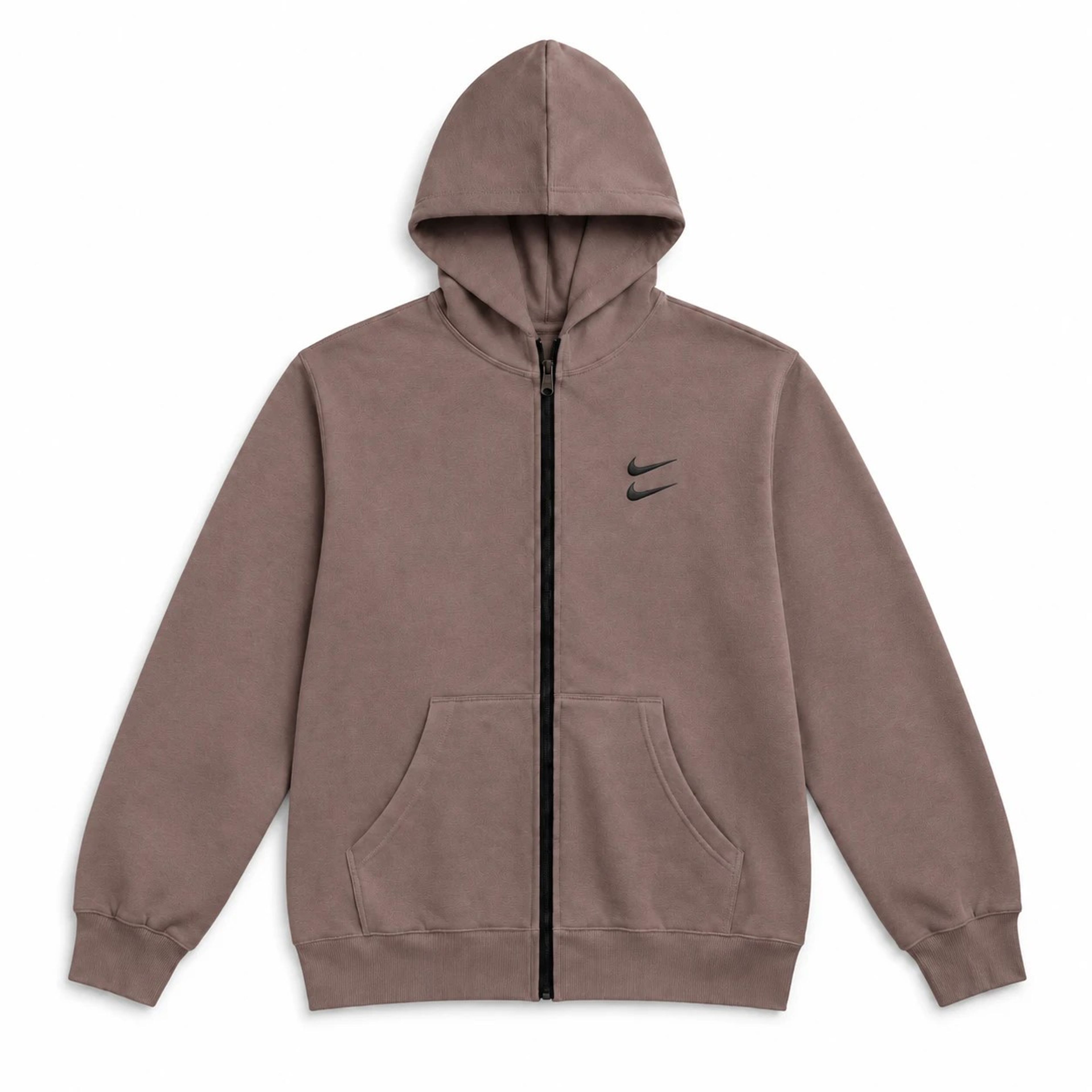 خرید اینترنتی سوئیشرت دورس کلاهدار مردانه نایکی مدل Double Nikeخاکی