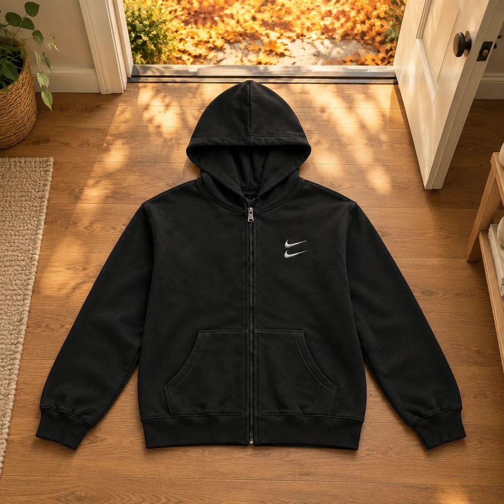 خرید انلاین سوئیشرت دورس کلاهدار مردانه نایکی مدل Double Nikeمشکی