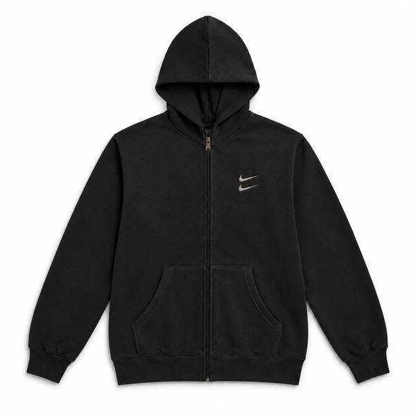 سوییشرت دورس کلاهدار مردانه نایکی مدل Double Nikeمشکی