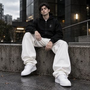 فروش اینترنتی سوئیشرت دورس کلاهدار مردانه نایکی مدل Double Nikeمشکی