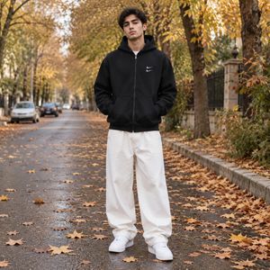 خرید انلاین سوئیشرت دورس کلاهدار مردانه نایکی مدل Double Nikeمشکی