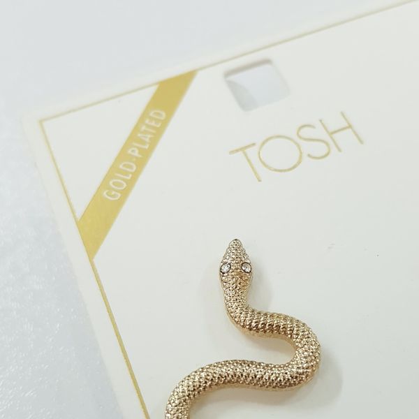گوشواره آبکاری طلا طرح مار ، برند TOSH آلمان