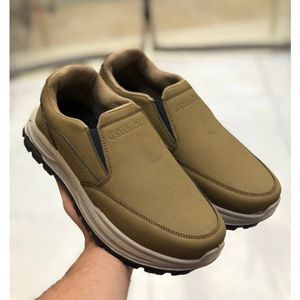 خرید اینترنتی کفش چرم مردانه بی بند صبا زیتونی 218